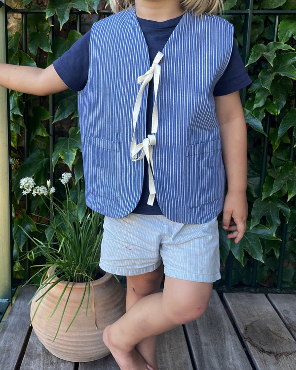 Turnable Vest—Vintage Blue Stripe—4-6 Yrs