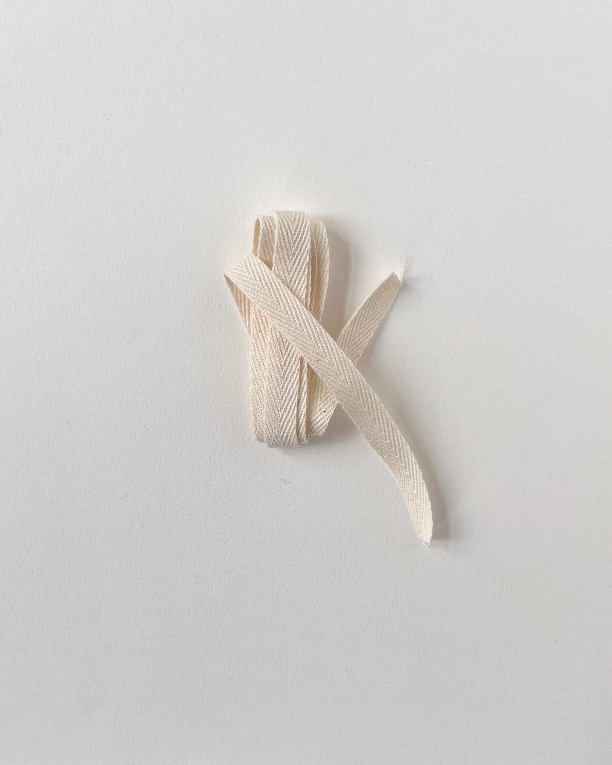 Cotton Herringbone Tape 10mm — Raw Ecru 0,5m
