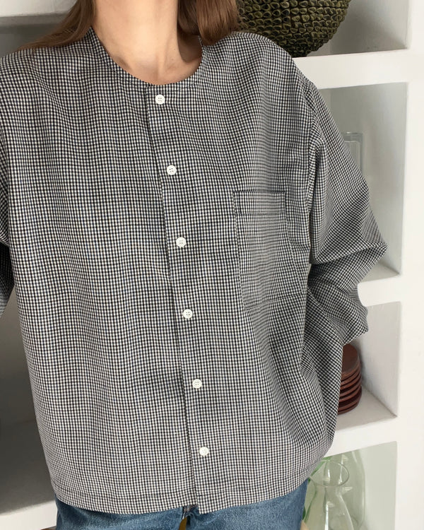Sample Shirt—Wool Blend Tiny Check—Small
