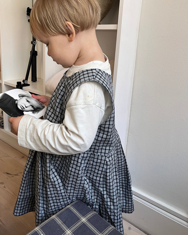Pleat Dress—Cotton Black White—2 Yrs