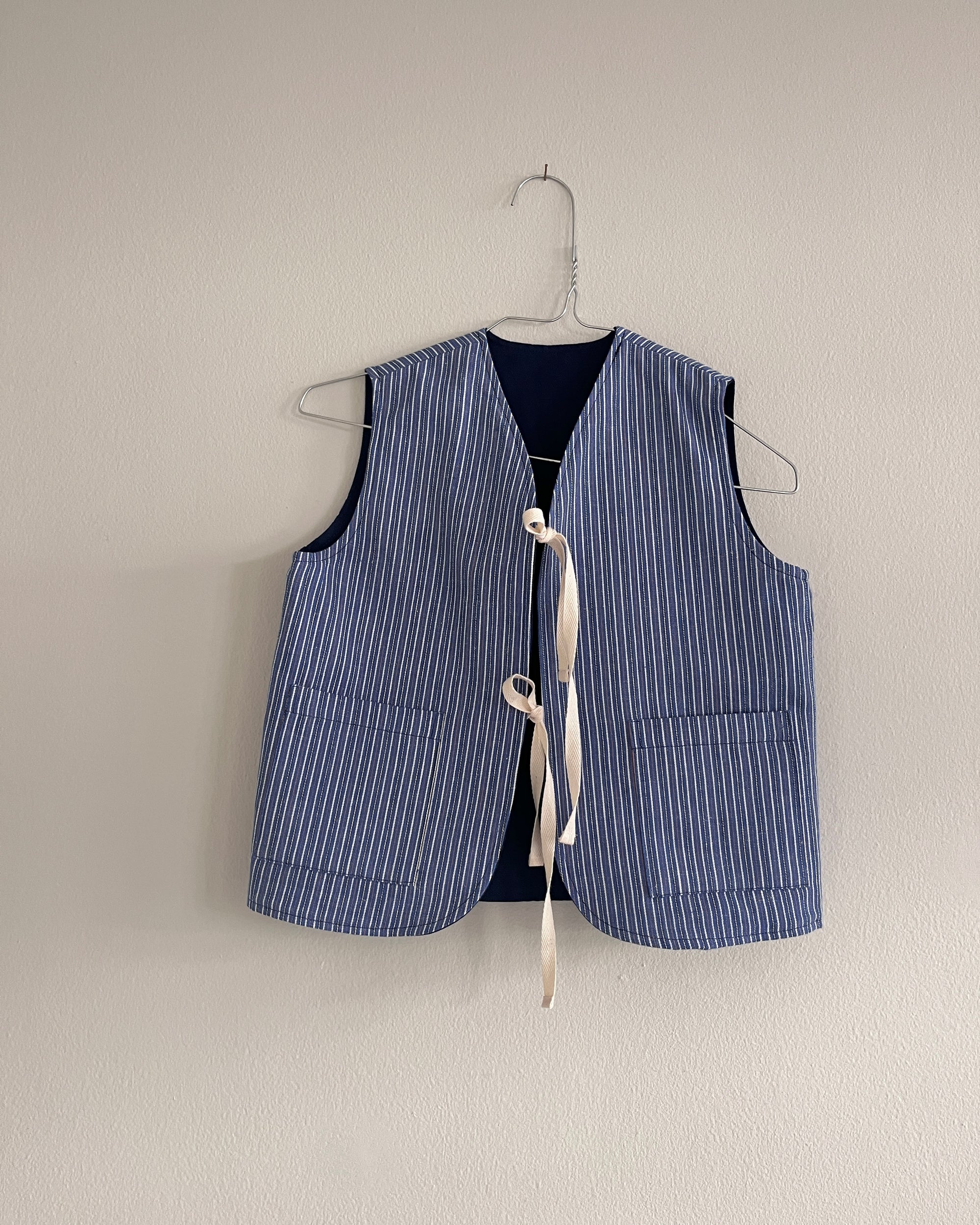 Turnable Vest—Vintage Blue Stripe—4-6 Yrs