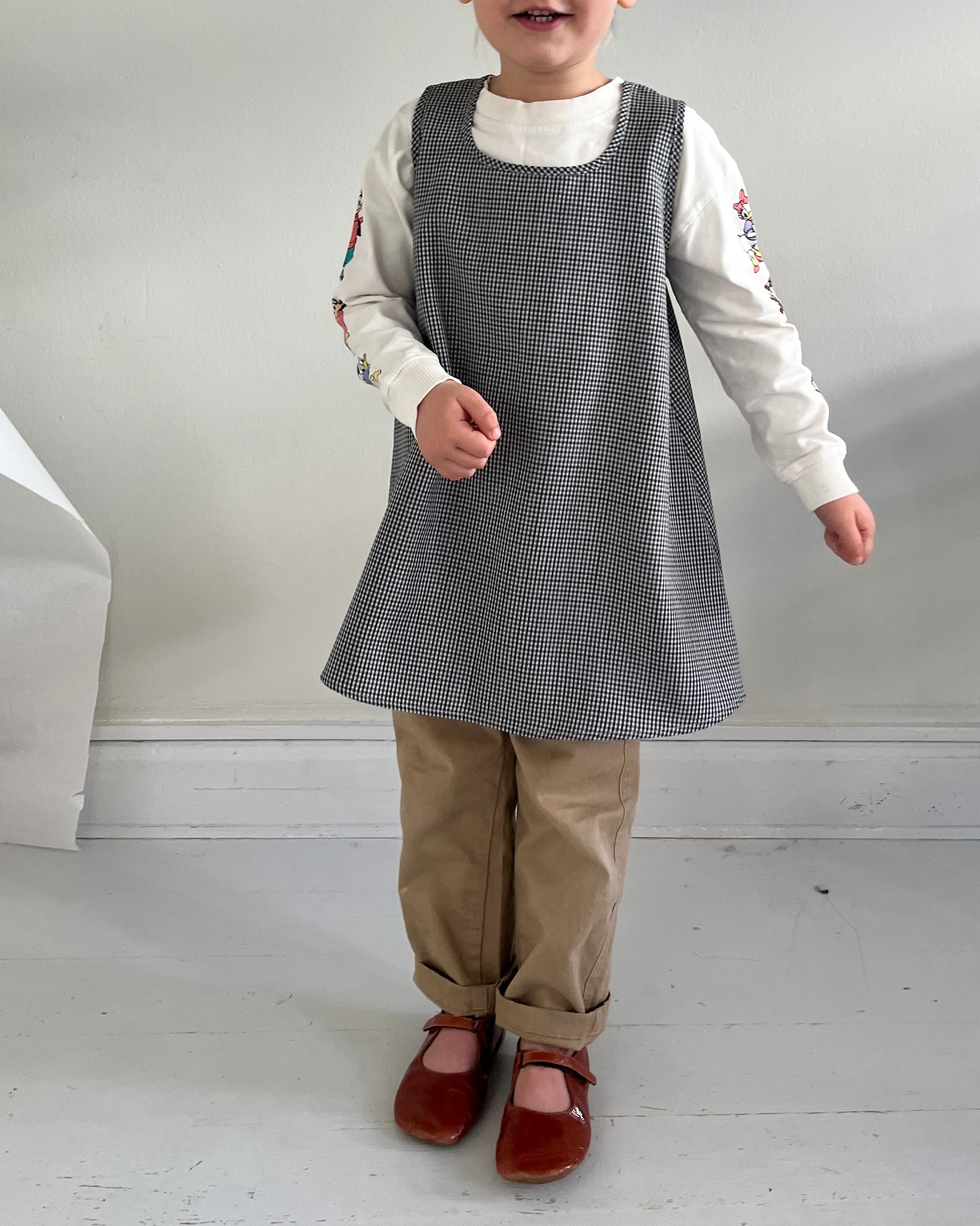 Arc Dress—Wool Blend Tiny Check—1 Yr