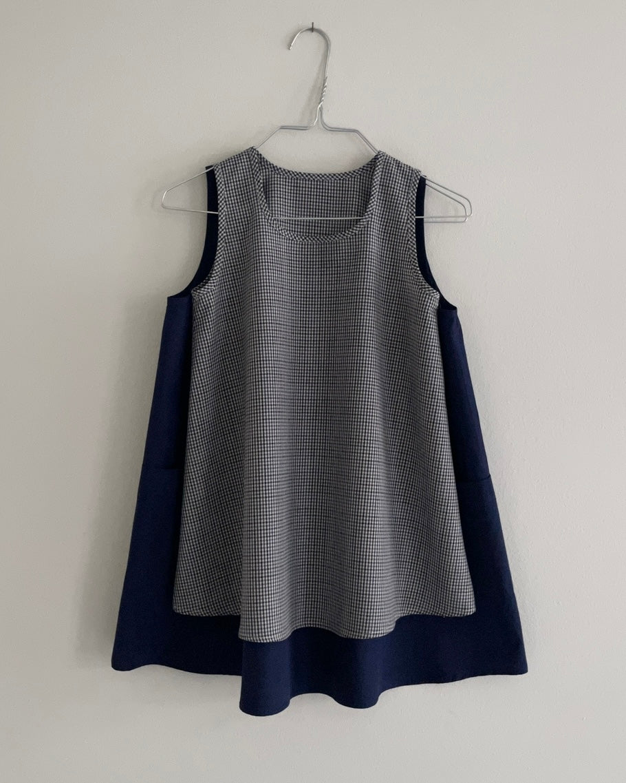 Arc Dress—Wool Blend Tiny Check—4 Yrs