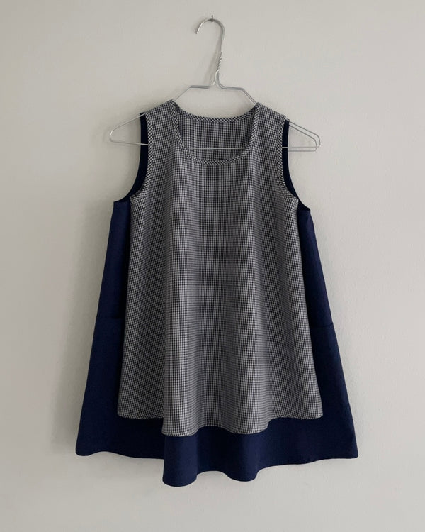 Arc Dress—Wool Blend Tiny Check—4 Yrs