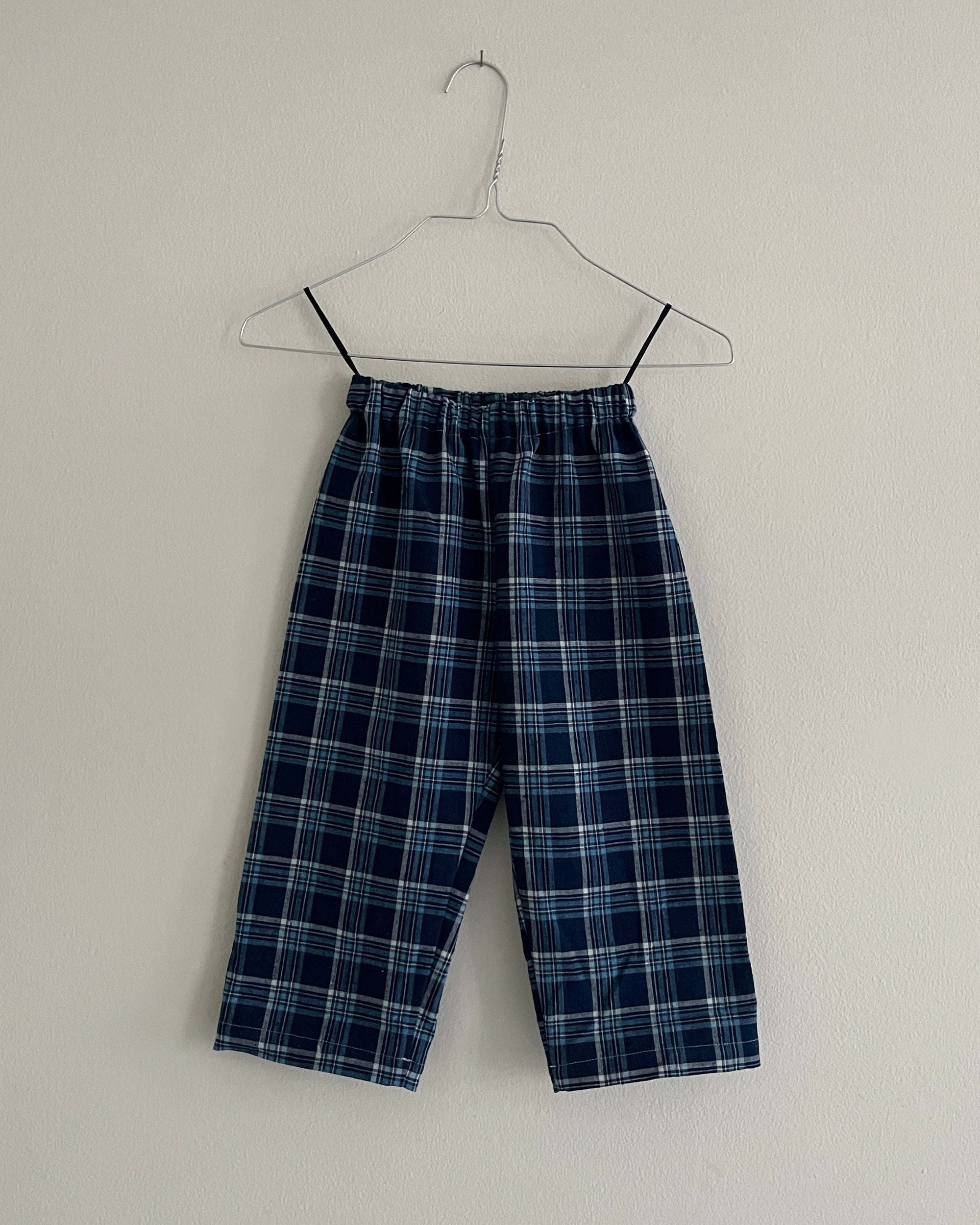 Favorite Pants—Cotton Indigo Check—2 Yrs