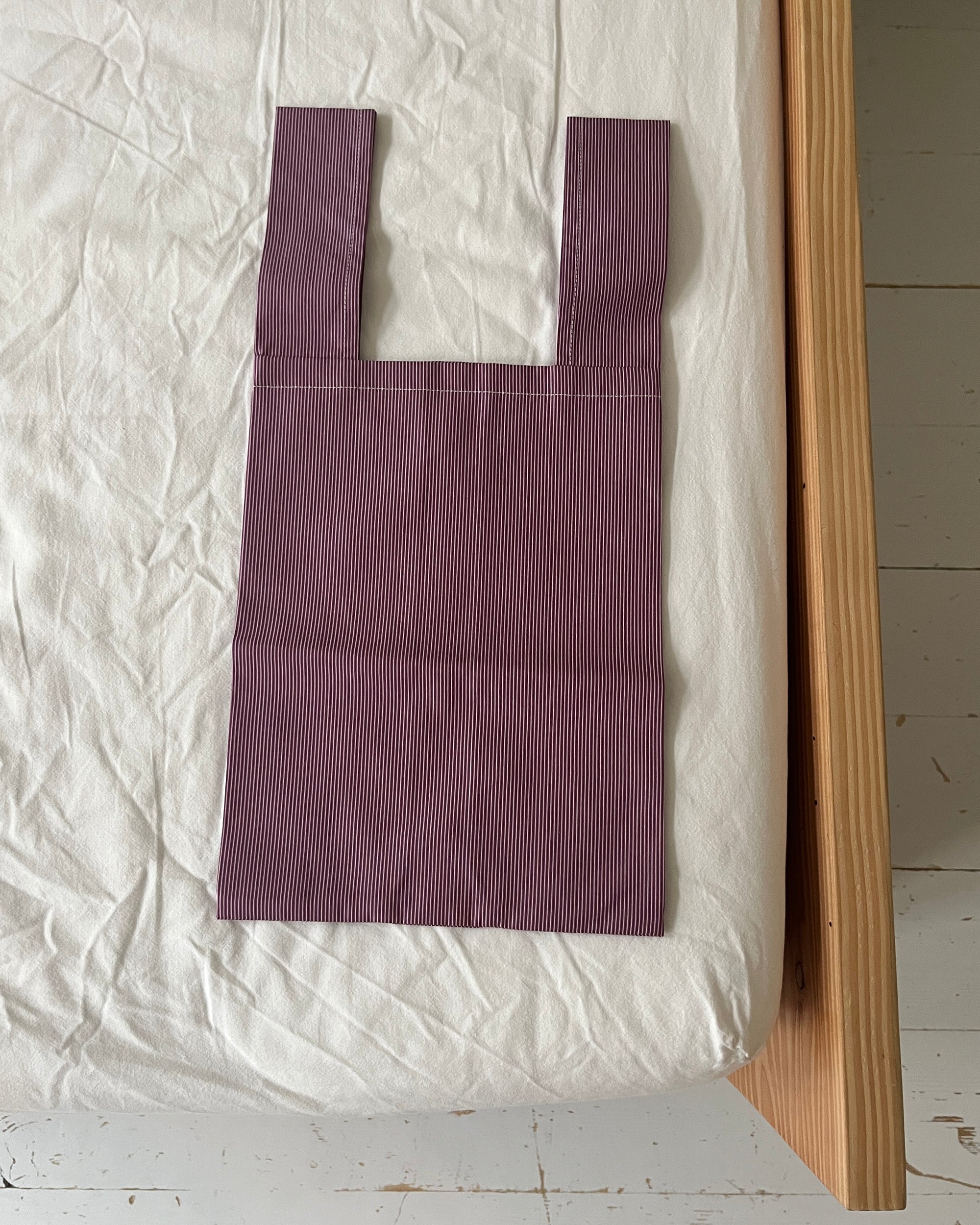 Carrier Bag—Cotton Lilac Stripe—Mini