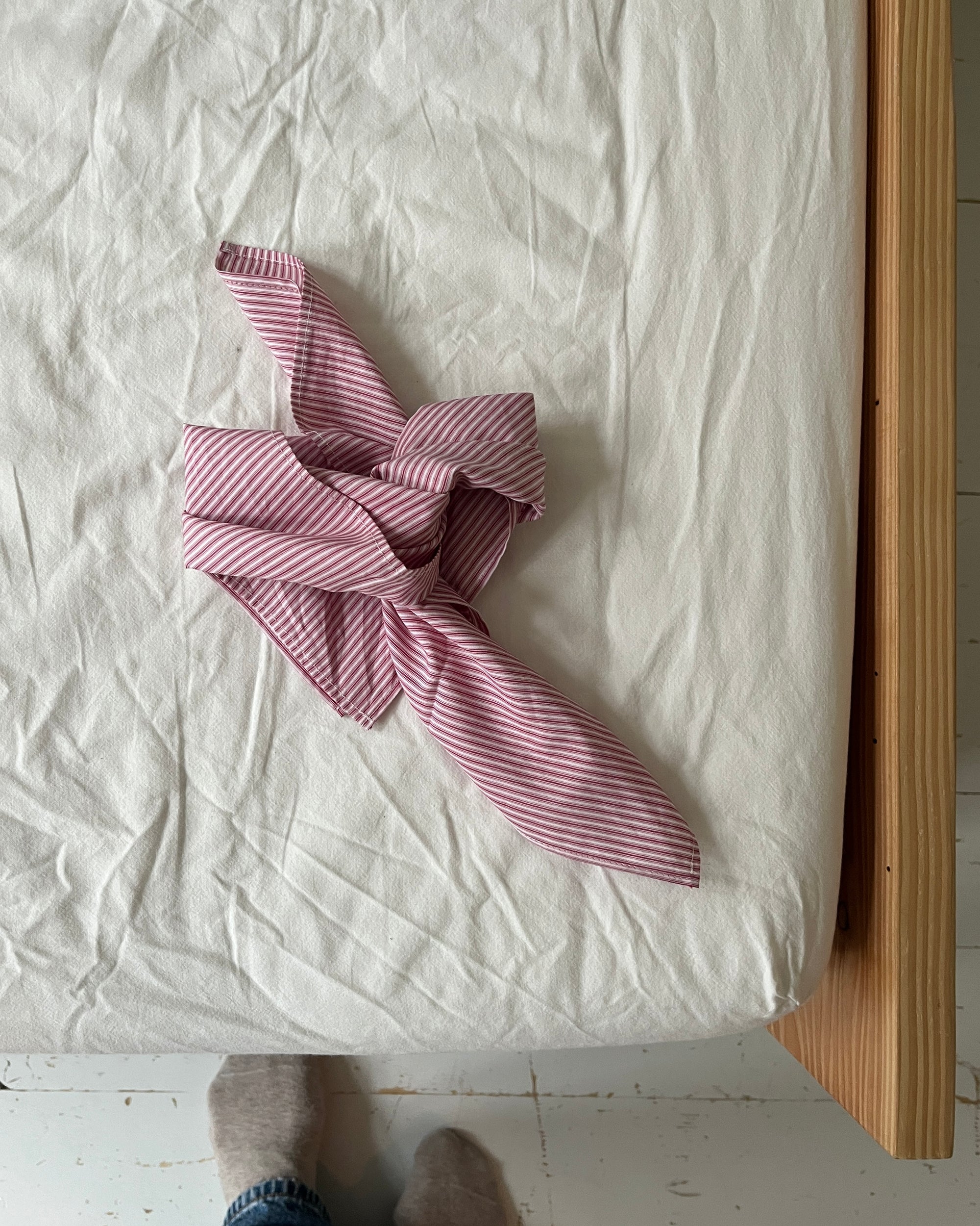 Square Bandana—Cotton Red Stripe—?x?cm