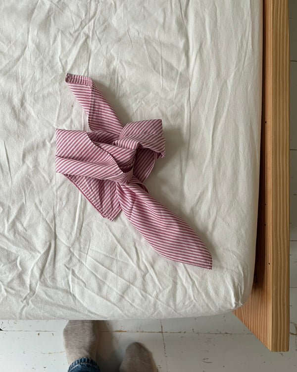 Square Bandana—Cotton Red Stripe—?x?cm