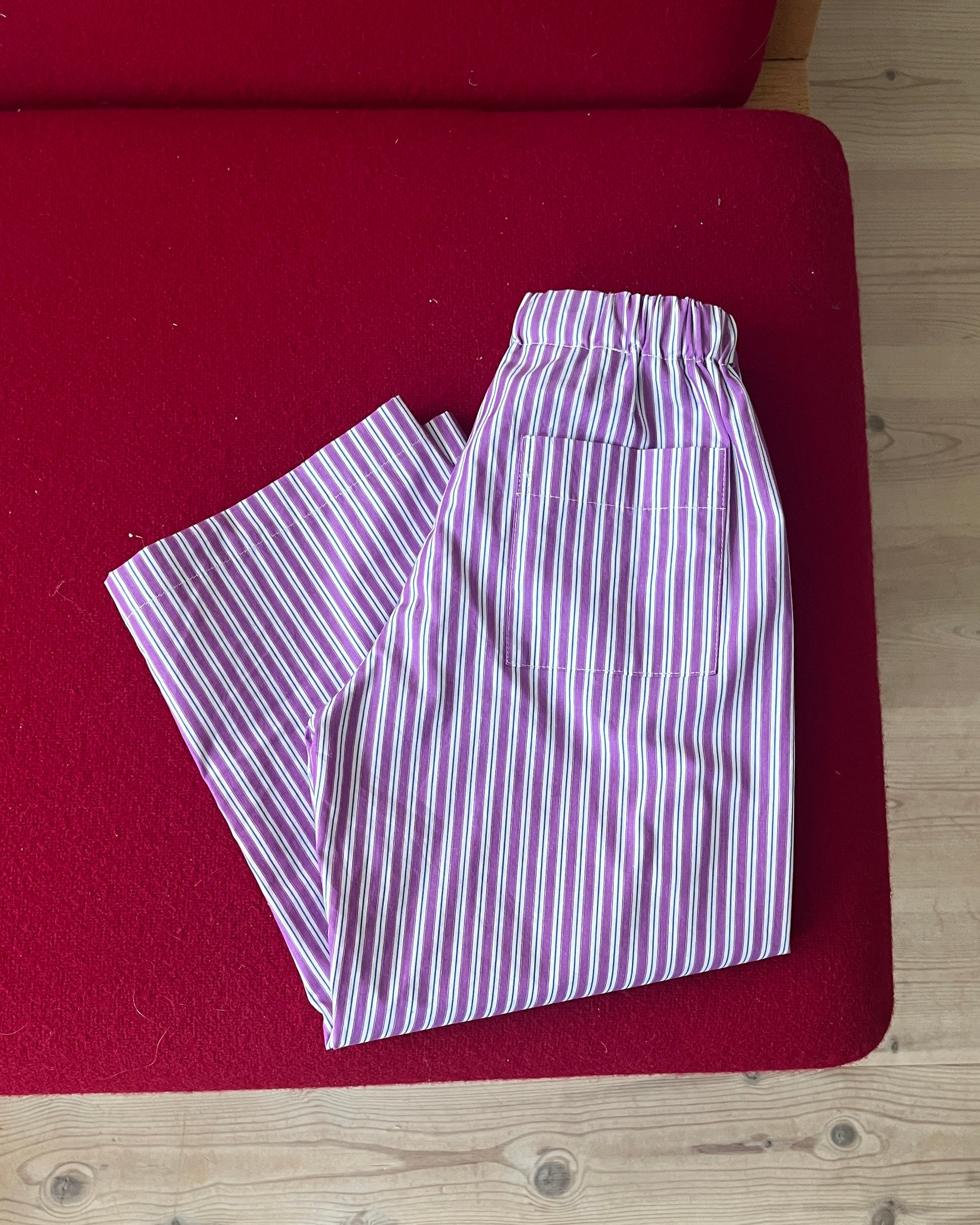 Favorite Pants—Cotton Purple Stripe—4 Yrs